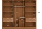 Guarda-roupa Casal 4 Gavetas 6 Portas Kappesberg Roma