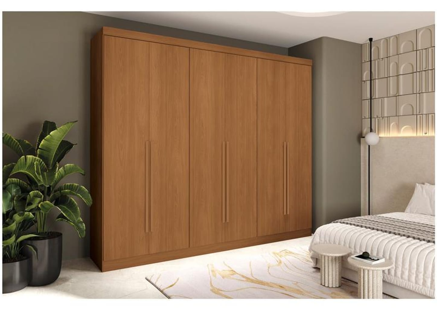 Guarda-roupa Casal 4 Gavetas 6 Portas Kappesberg Roma