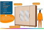 Guarda-roupa Casal com Espelho 4 Gavetas 4 Portas Kappesberg Mônaco II