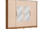 Guarda-roupa Casal com Espelho 4 Gavetas 4 Portas Kappesberg Mônaco II