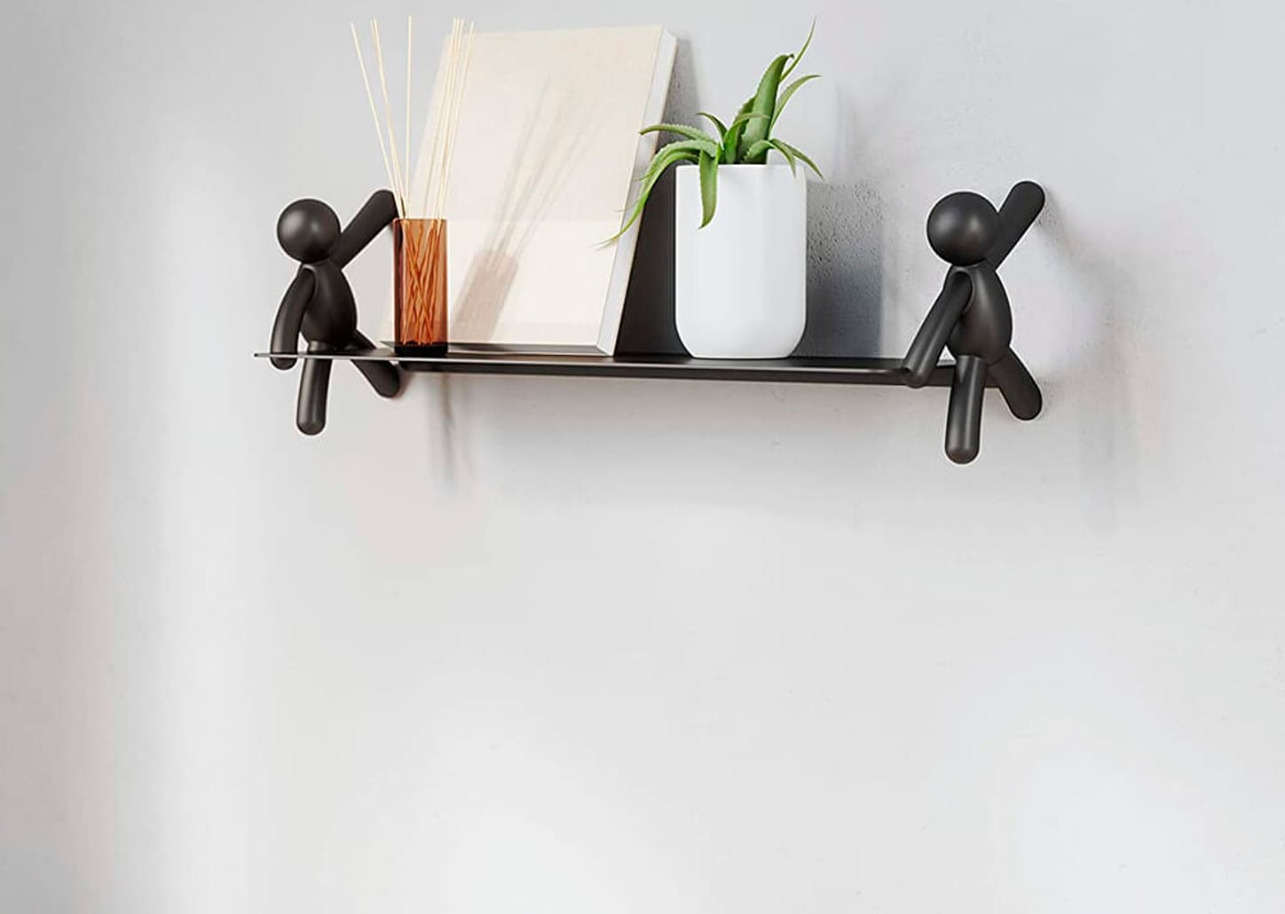 Prateleira Umbra Buddy Preta 46x13,9cm