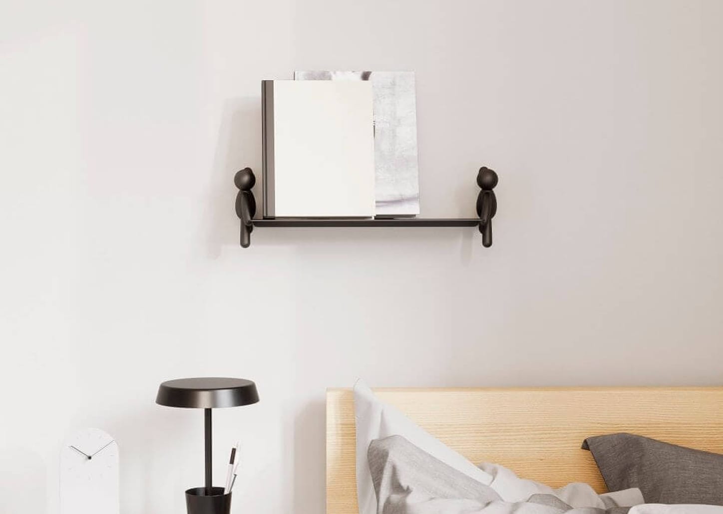 Prateleira Umbra Buddy Preta 46x13,9cm