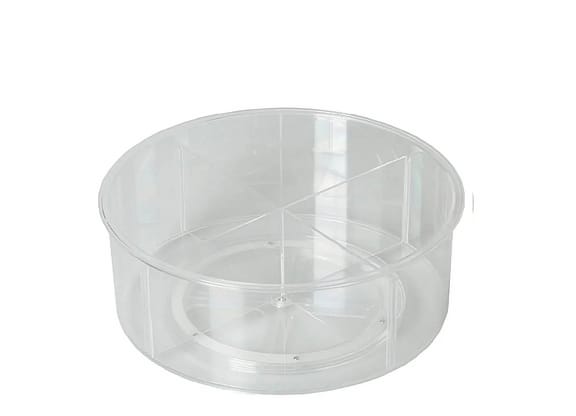 Organizador De Acrílico Giratório Com 4 Divisórias 28cm
