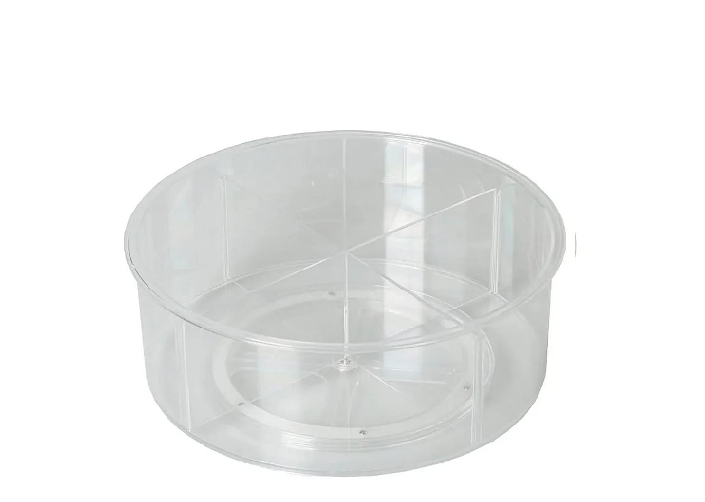 Organizador De Acrílico Giratório Com 4 Divisórias 28cm