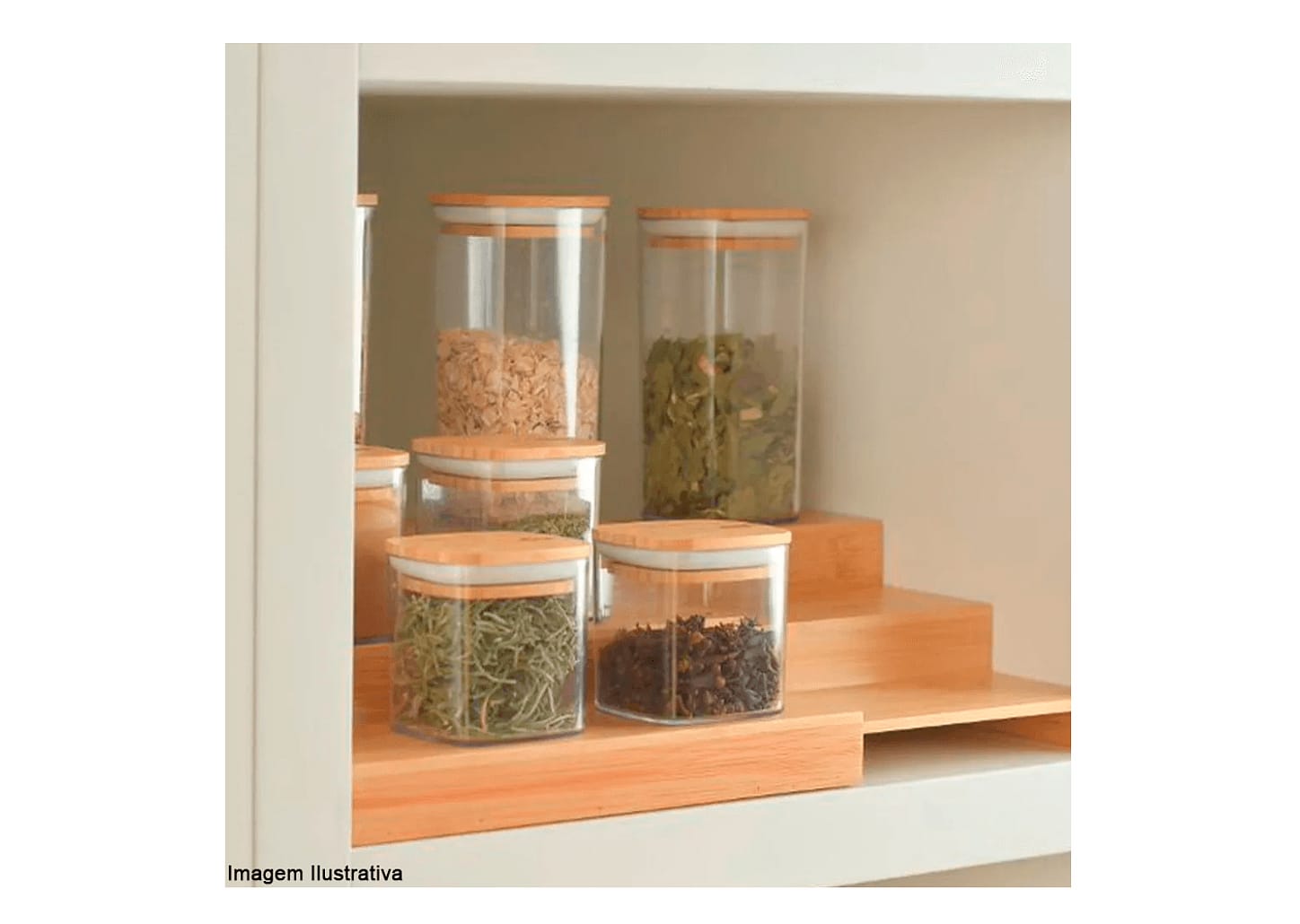 Organizador De Bambu 3 Níveis Extensível Ou Keep 22x22x8cm