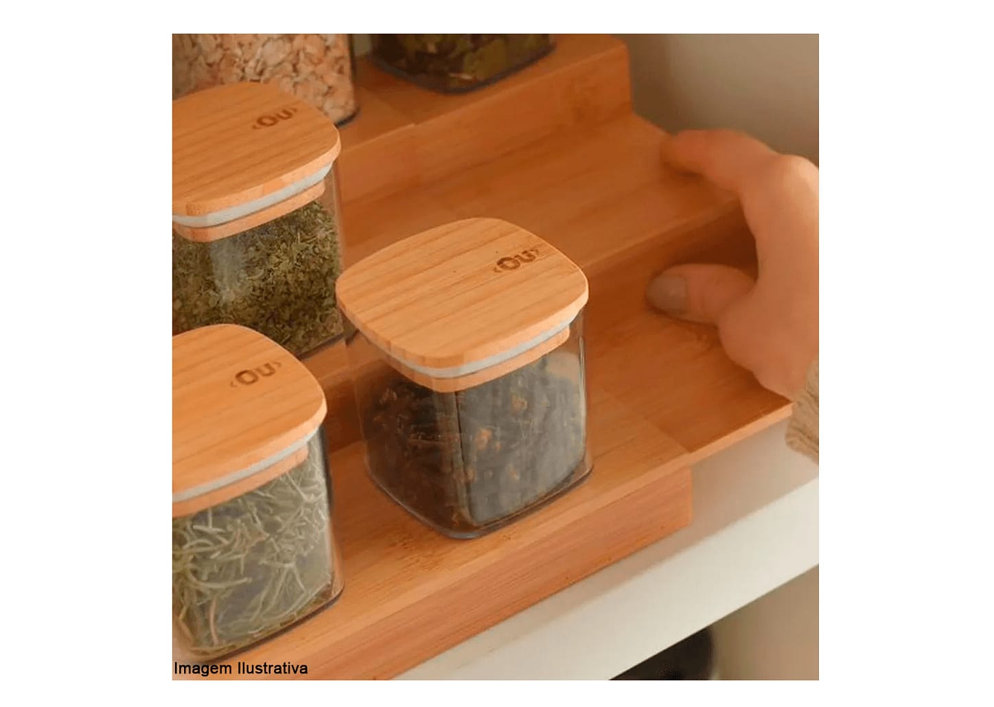 Organizador De Bambu 3 Níveis Extensível Ou Keep 22x22x8cm