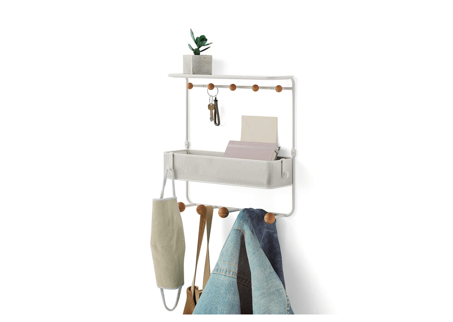 Cabideiro De Parede De Metal Multifuncional Umbra Estique 31x32x10cm