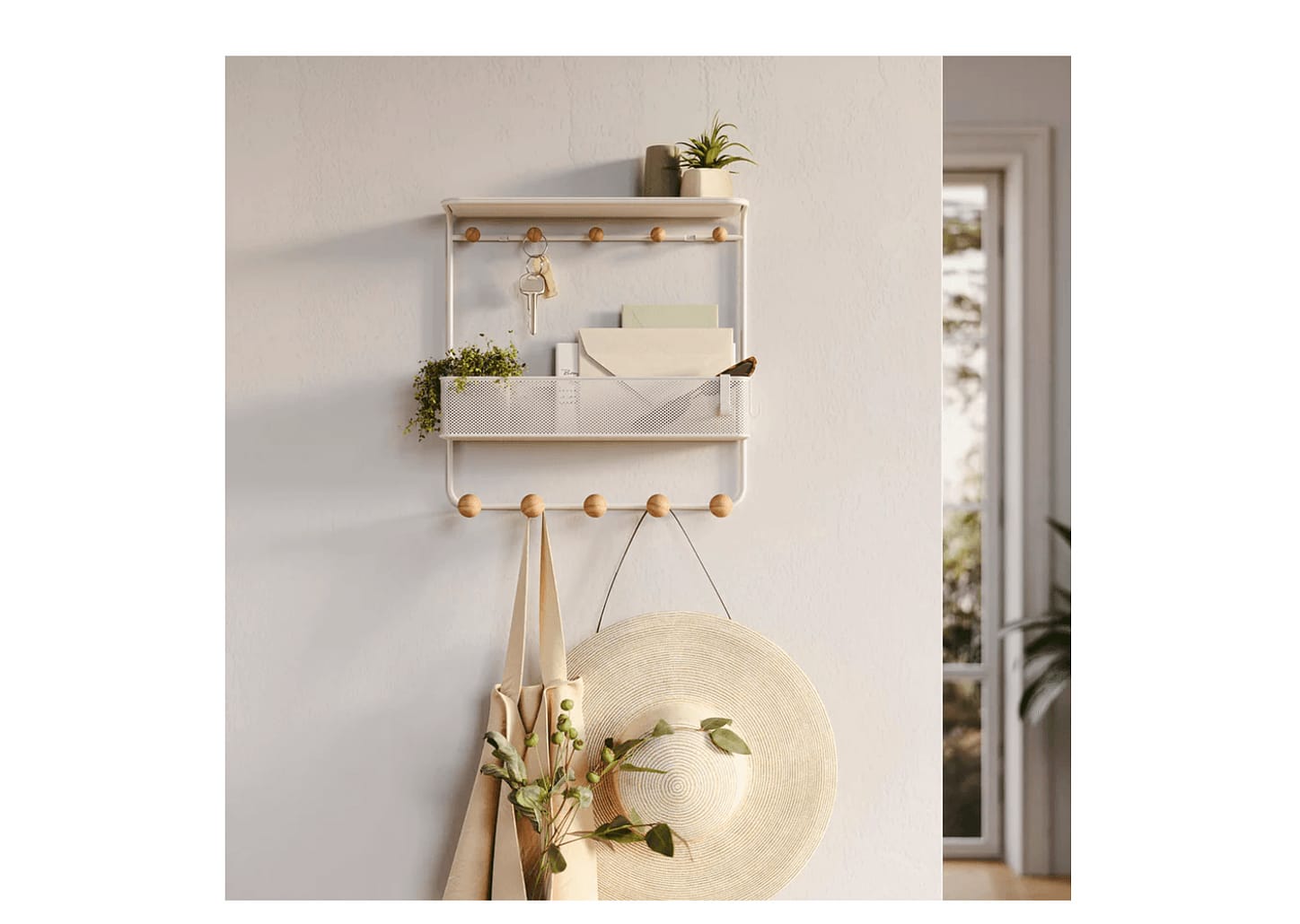 Cabideiro De Parede De Metal Multifuncional Umbra Estique 31x32x10cm