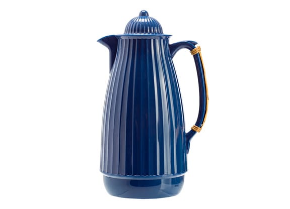 Garrafa Térmica Com Cabo De Bambu Azul 1l