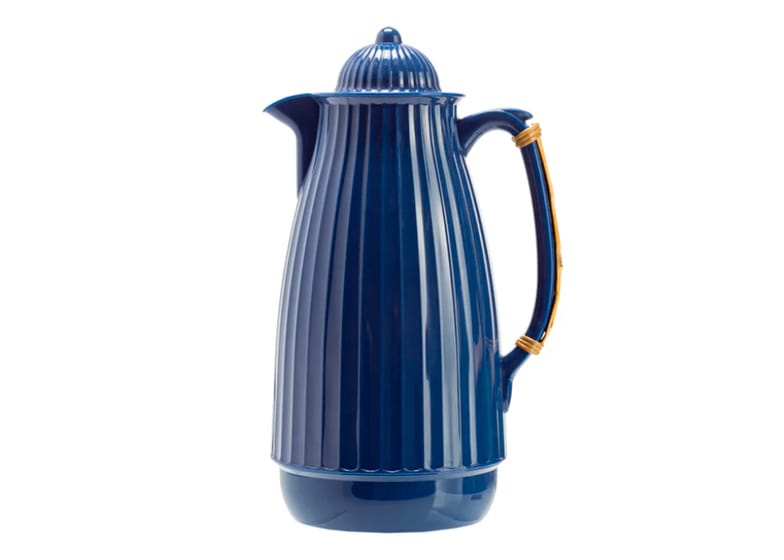 Garrafa Térmica Com Cabo De Bambu Azul 1l