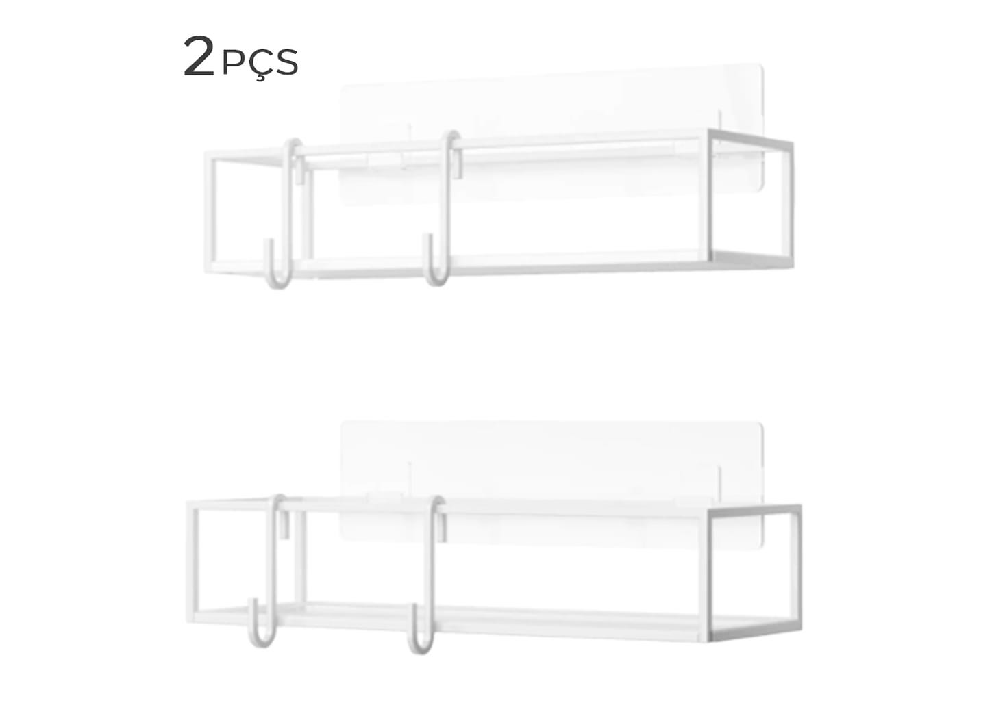 Porta Shampoo Cubiko Umbra Branco 32x12x6cm 2pçs