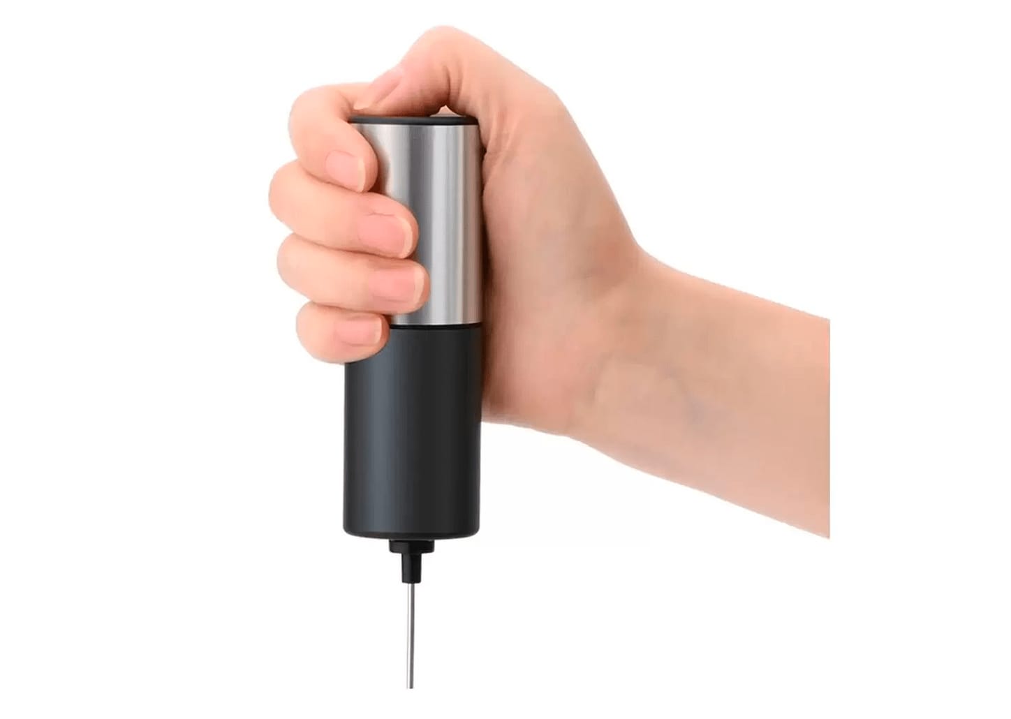 Mixer Manual A Pilha De Aço Inox Preto 25cm