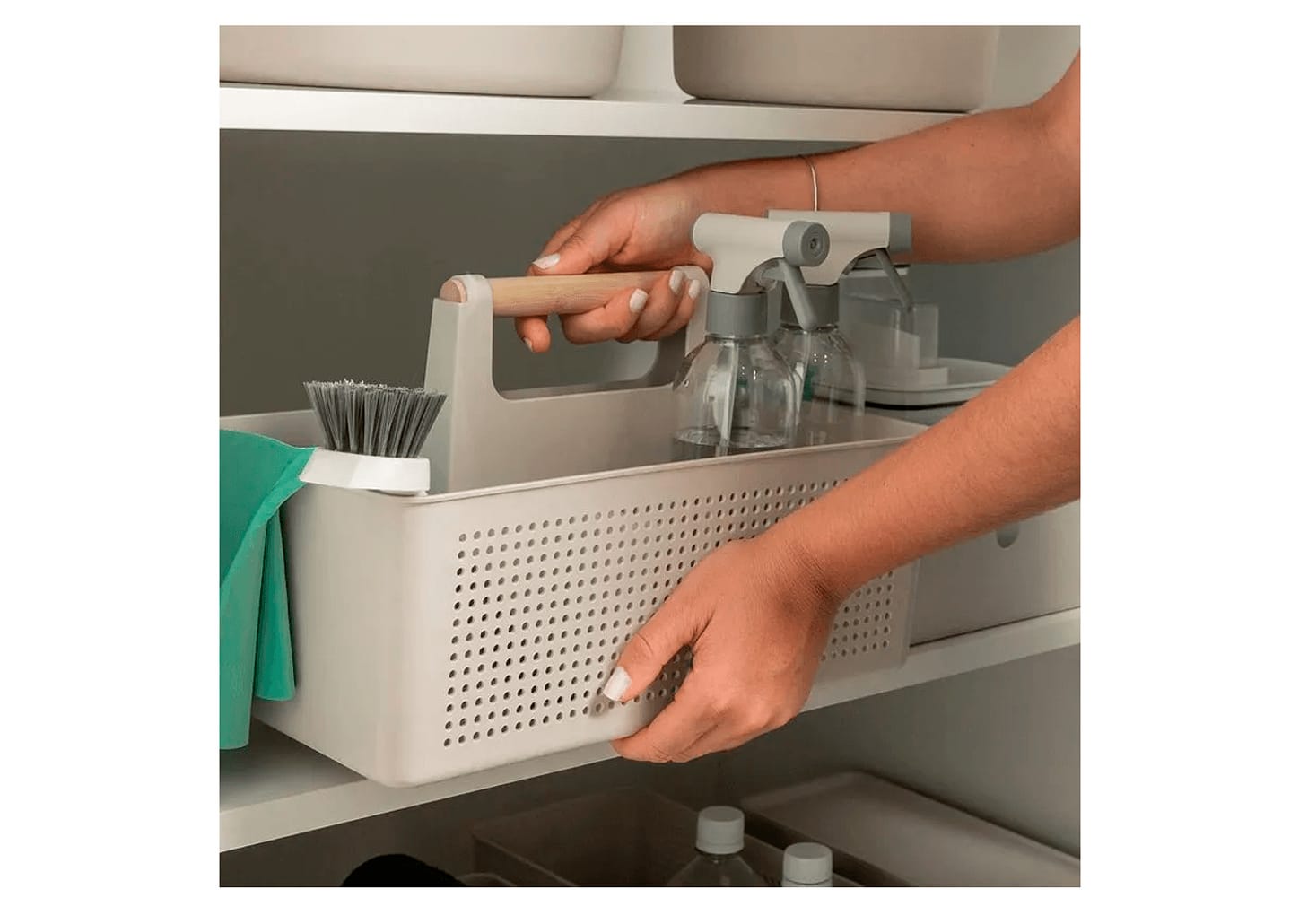 Organizador Multiuso Ou Flow Bege 34x22x21cm