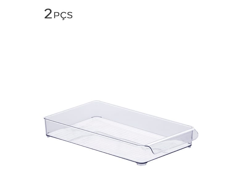 Organizador Gaveta De Acrílico 37,5x21x5cm 2pçs