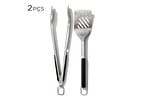 Conjunto Pinça E Espátula Para Churrasco De Aço Inox Oxo 2pçs