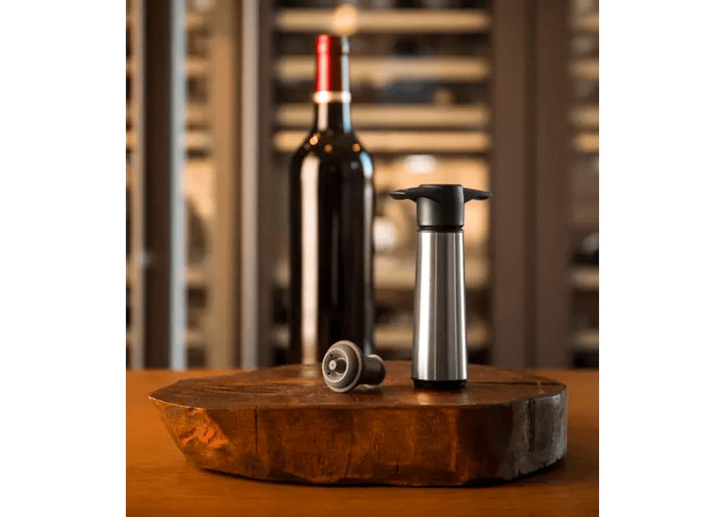 Bomba A Vácuo De Aço Inox Vacu Vin Wine Saver 18cm 3pçs