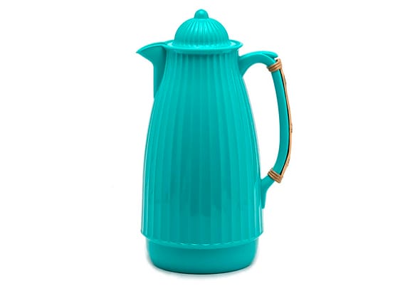 Garrafa Térmica Com Cabo De Bambu Turquesa 1l