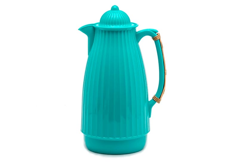 Garrafa Térmica Com Cabo De Bambu Turquesa 1l