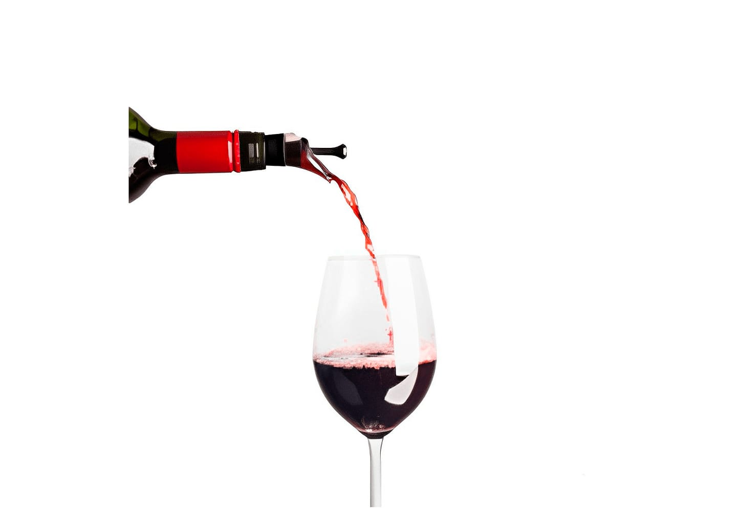 Bico Dosador Com Tampa Para Vinho Vacu Vin Pro Preto 2pçs