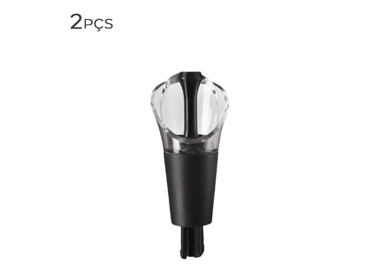 Bico Dosador Com Tampa Para Vinho Vacu Vin Pro Preto 2pçs