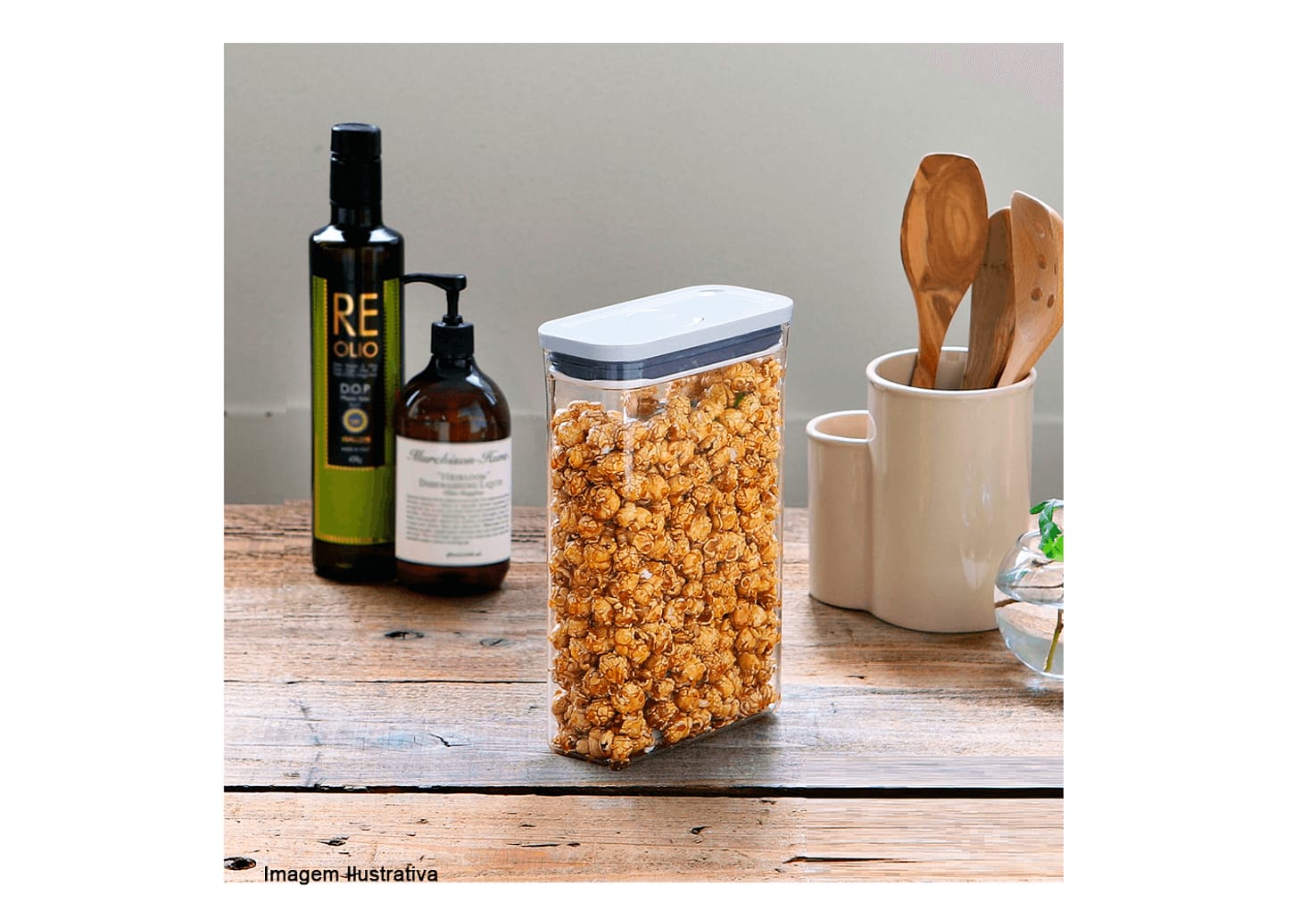 Pote Hermético De Acrílico Pop Oxo Retangular 1,8l