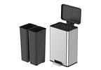 Lixeira Com Pedal De Aço Inox Ecorise 25+25l