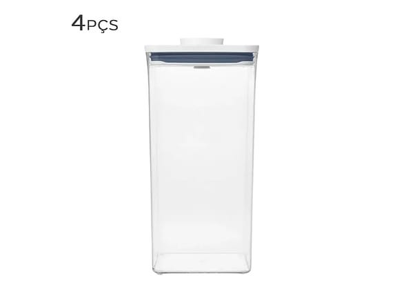 Pote Hermético De Acrílico Pop Oxo 5,7l 4pçs