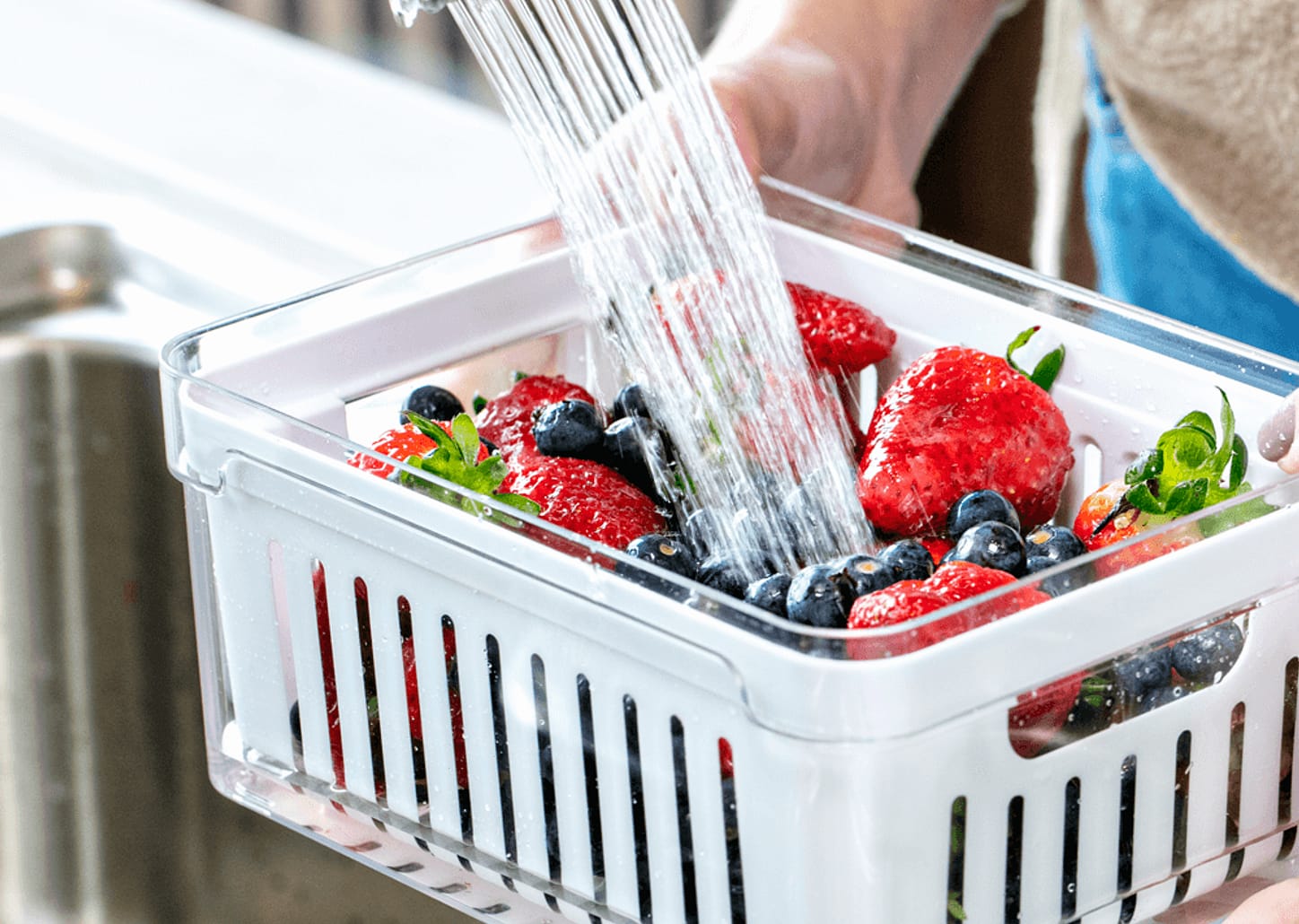 Pote De Acrílico Com Cesto Ou Clear Fresh Natural 20x15x9,5cm 2,2l