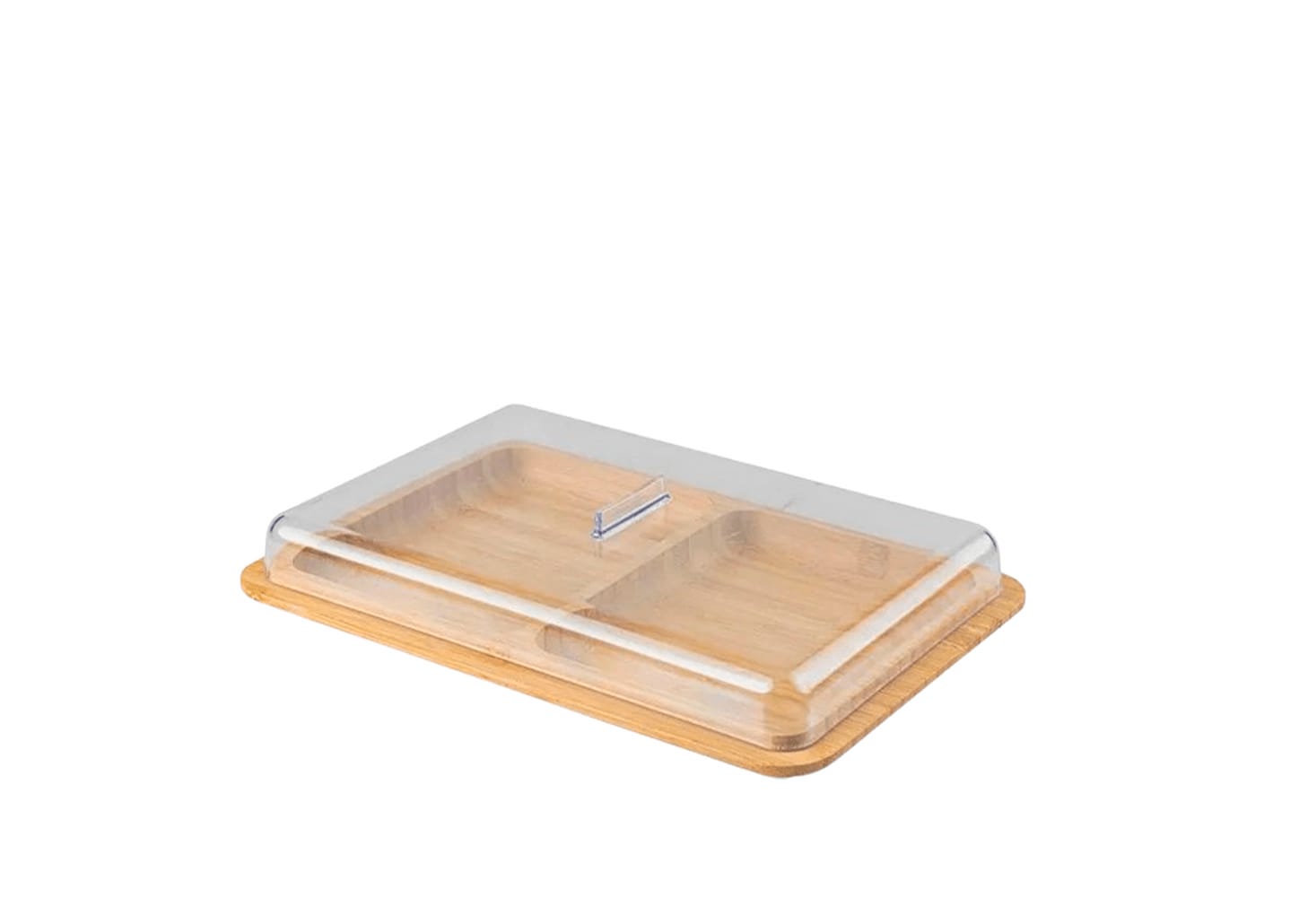 Porta Frios Duplo De Bambu Com Tampa Ou Sense 10,5x7x1,5cm