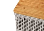 Caixa Organizadora Com Tampa De Bambu Ou Grid Bege 39x23x15cm
