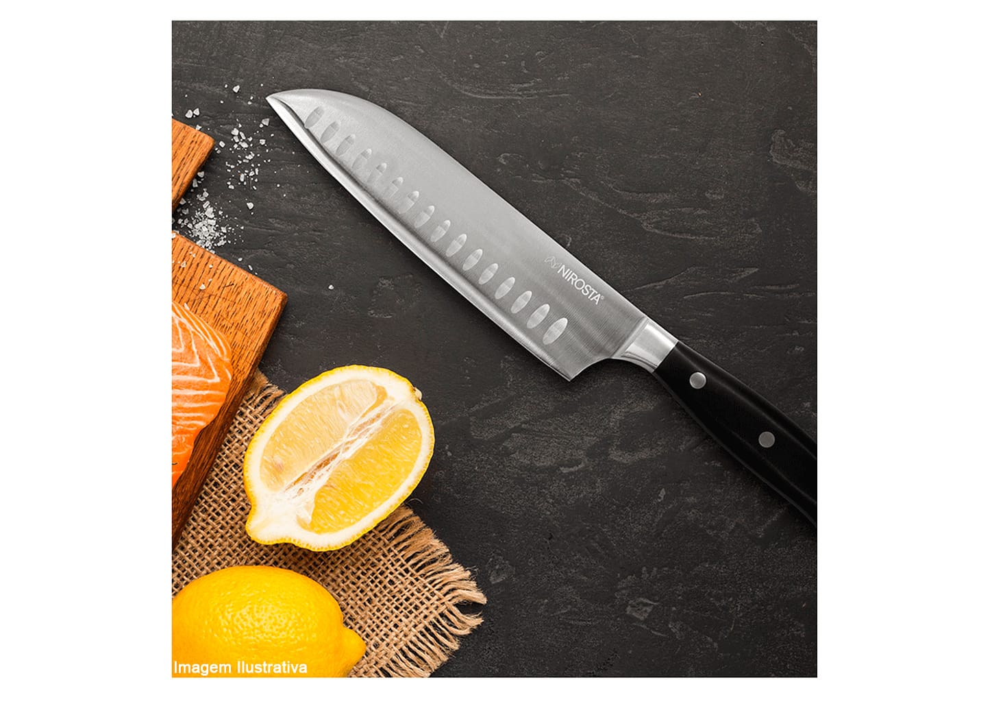 Faca Santoku De Aço Inox Nirosta 25cm