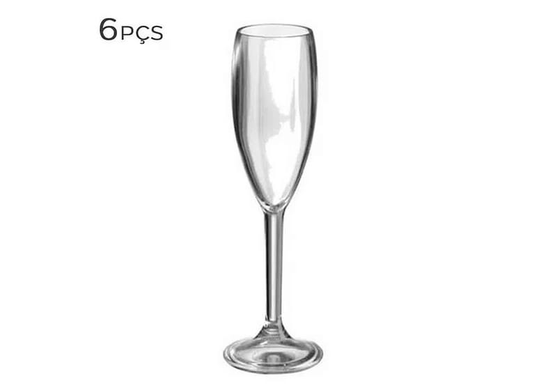 Taça De Acrílico Para Champagne 150ml 6pçs
