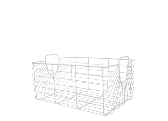 Cesta Organizadora De Metal Branca 40x29x21cm