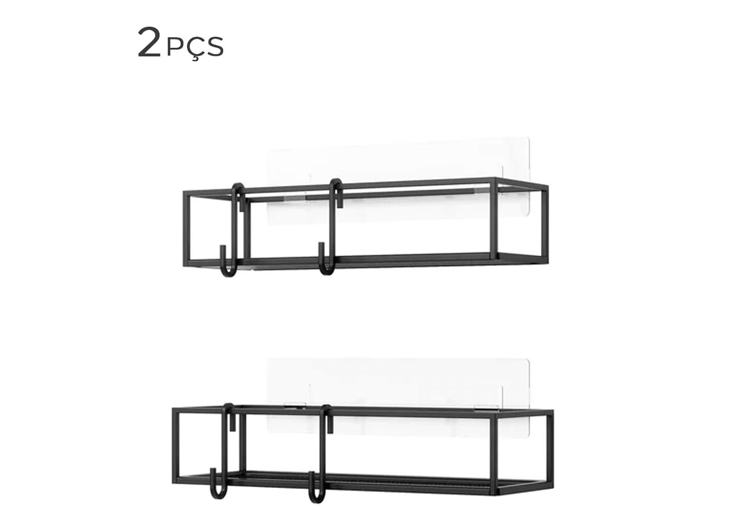 Porta Shampoo Cubiko Umbra Preto 32x12x6cm 2pçs