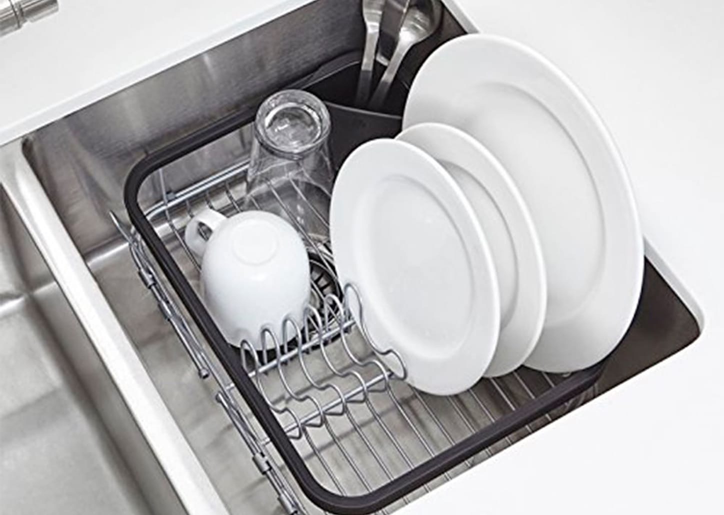 Escorredor De Louça De Aço Inox Umbra Preto 48x29x14cm