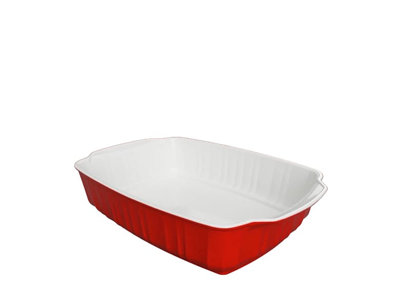 Travessa De Cerâmia Ceraflame Twist Vermelha 34x22x7cm