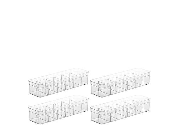 Colmeia Organizadora De Acrílico 6 Divisórias 35x10x7cm 4pçs