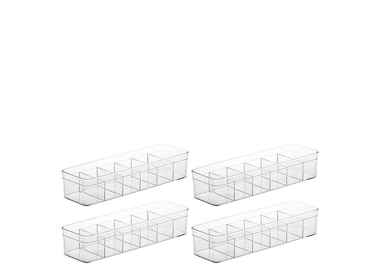 Colmeia Organizadora De Acrílico 6 Divisórias 35x10x7cm 4pçs