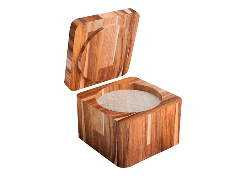 Saleiro De Madeira Teca 11,5x8,5cm