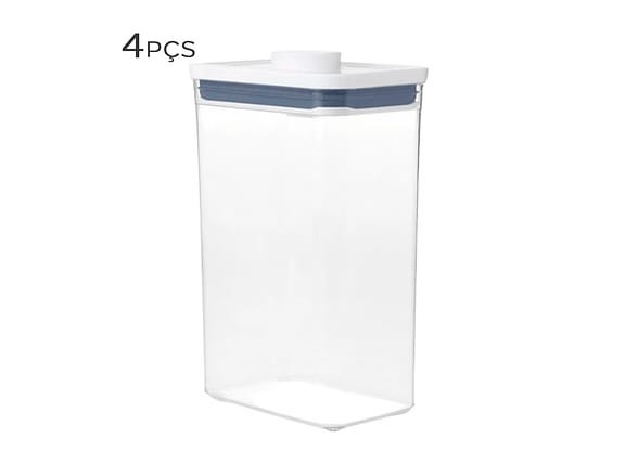 Pote Hermético De Acrílico Pop Oxo 2,6l 4pçs