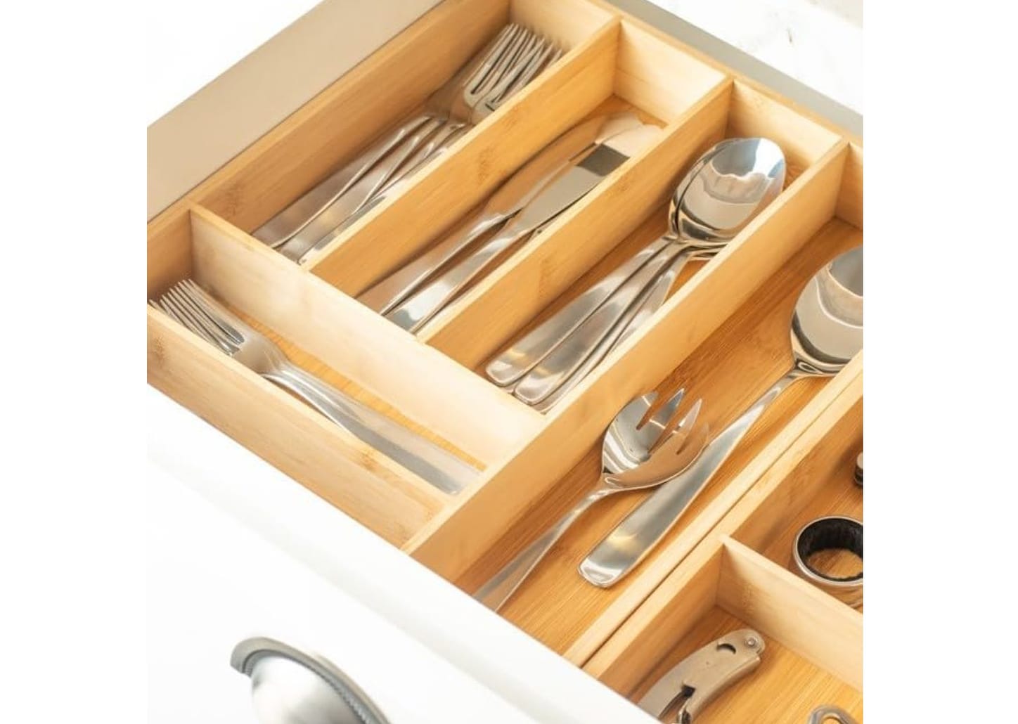 Organizador De Talheres De Bambu Ou Keep 31x38x6cm