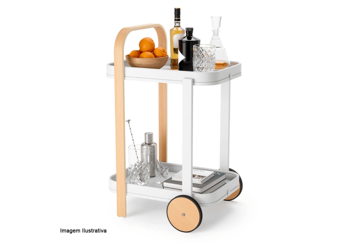 Carrinho Organizador Bellwood Umbra Branco 53x44x80cm