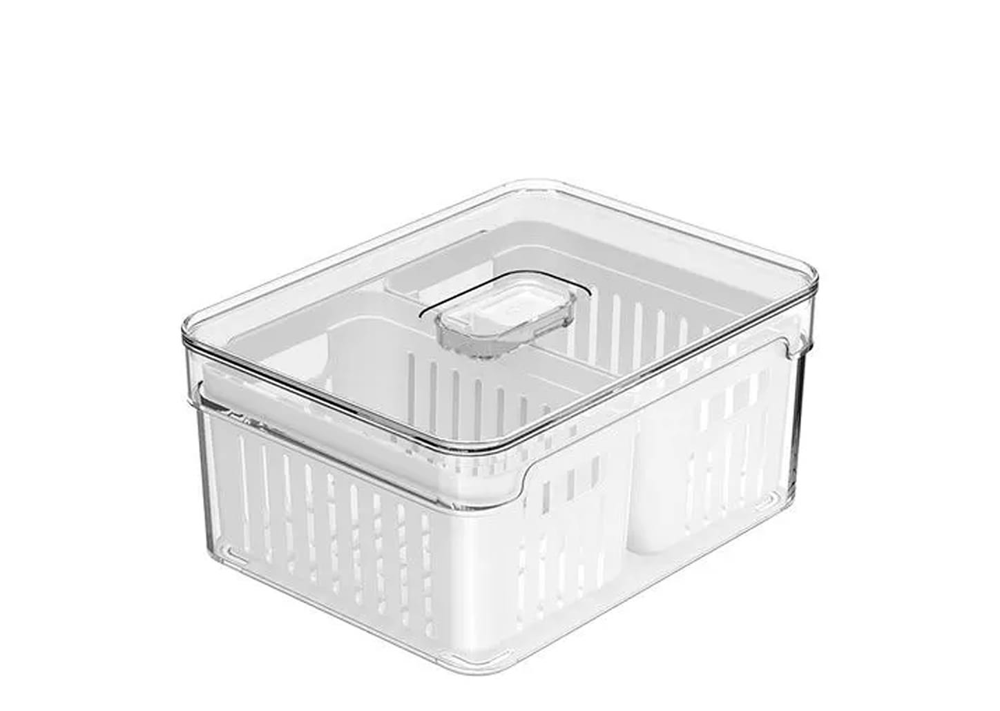 Pote De Acrílico Duplo Com Cesto Ou Clear Fresh Natural 15x20x9cm 2,2l