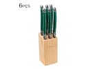Cepo De Facas De Aço Inox Laguiole Verde 23cm 6pçs