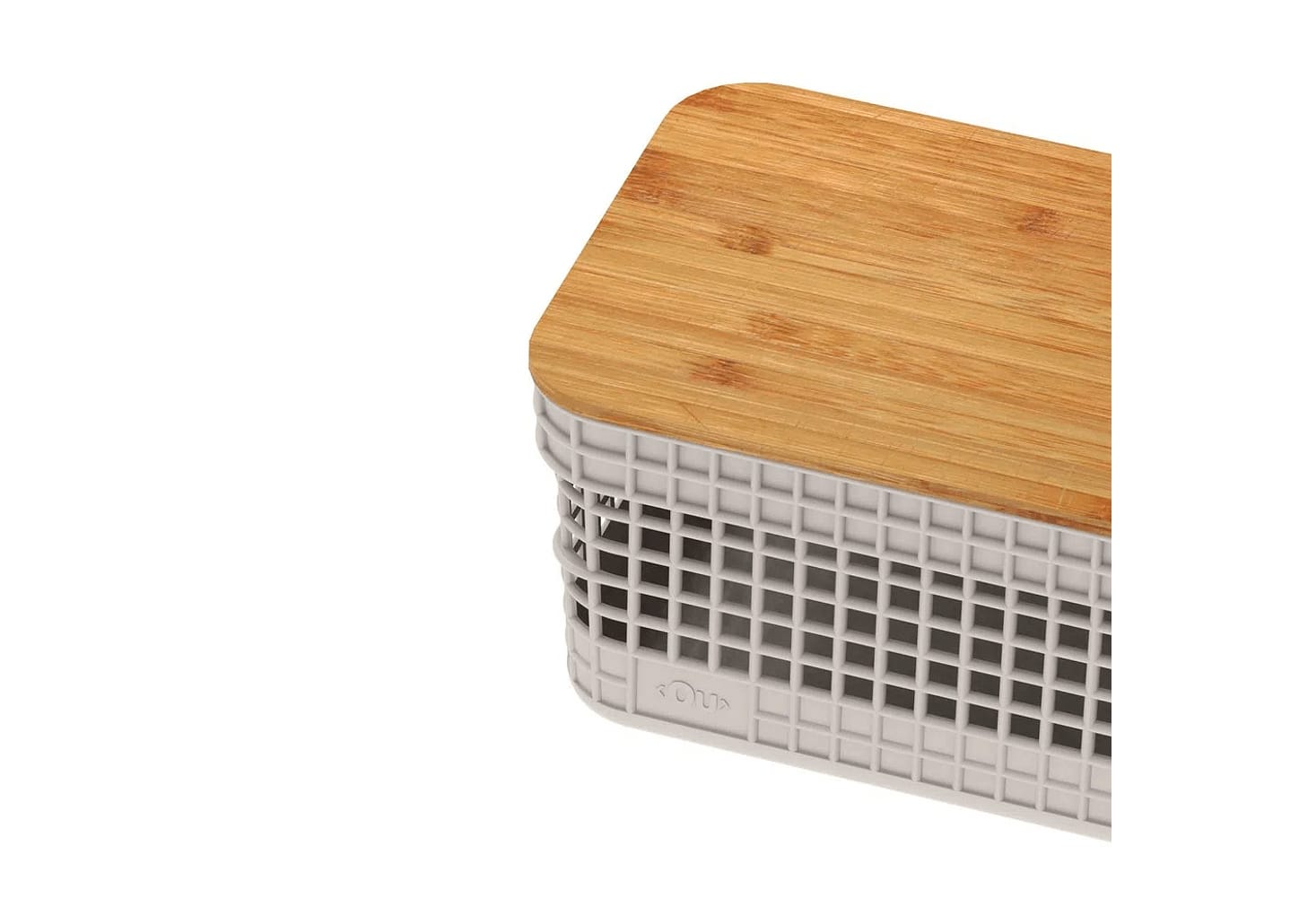 Caixa Organizadora Com Tampa De Bambu Ou Grid Bege 20x14x10cm