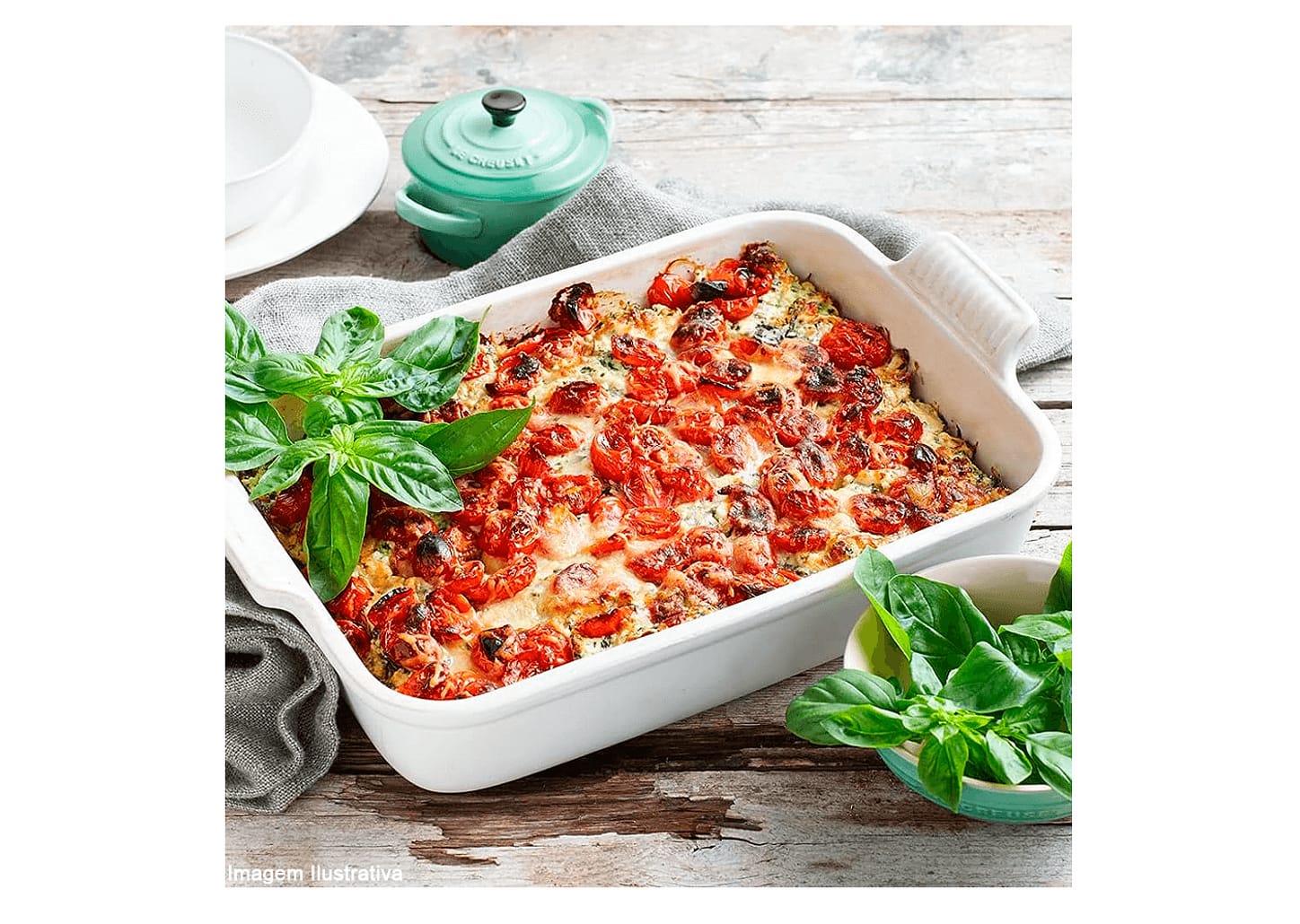 Travessa Refratária De Cerâmica Le Creuset Heritage Branca 32x25x9cm