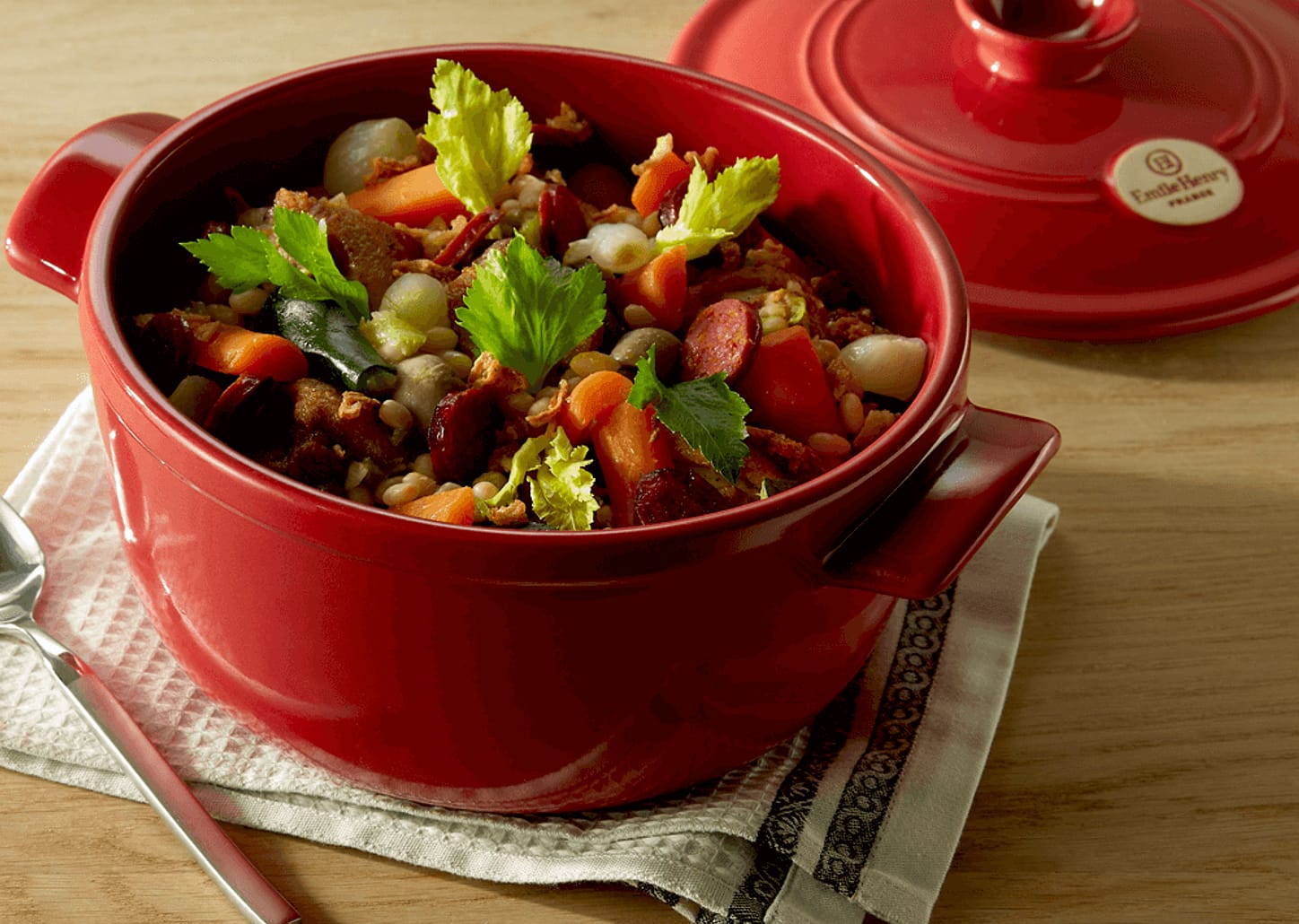 Caçarola De Cerâmica Emile Henry Vermelha 26cm
