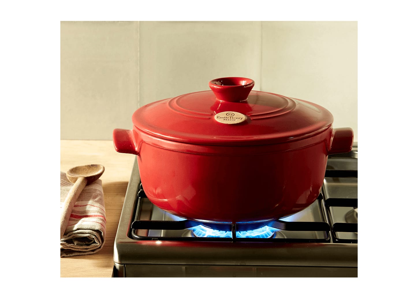 Caçarola De Cerâmica Emile Henry Vermelha 26cm