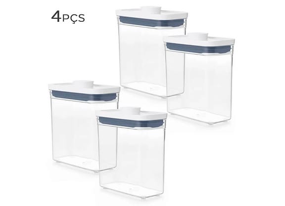 Pote Hermético De Acrílico Pop Oxo 1,1l 4pçs