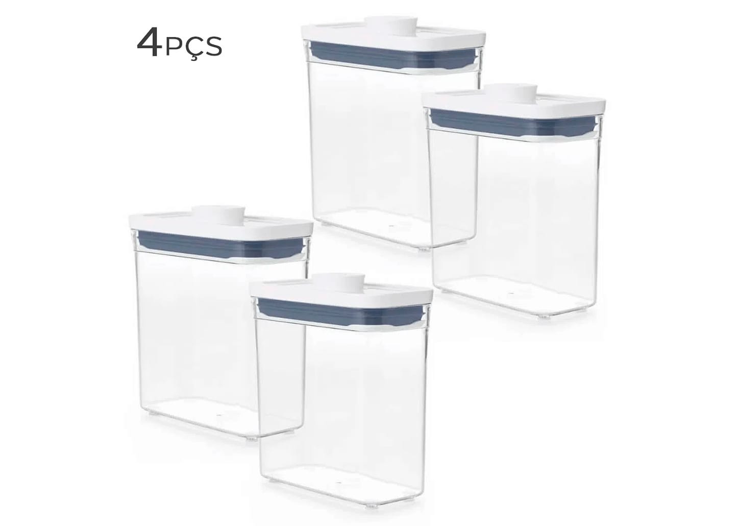 Pote Hermético De Acrílico Pop Oxo 1,1l 4pçs